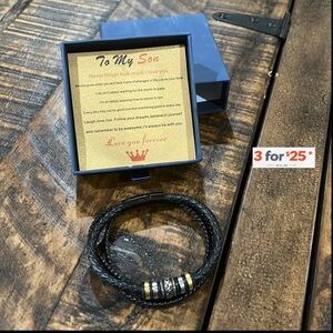 To my son Leather wrap Bracelet love you forever clasp